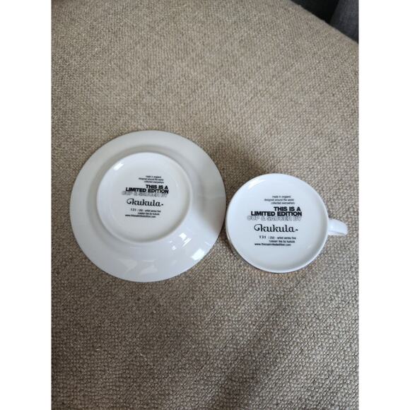 Kukula Art 24K Tea Cup & Saucer Set - Limited Edition - 131/250 Artist Série #5 - Picture 2 of 7